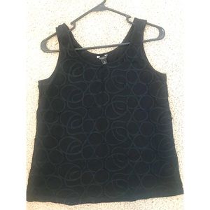 Ann Taylor Black Sleeveless Tee - Size M